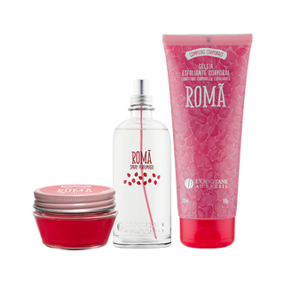 Combo Romã: Spray Perfumado, Geleia Esfoliante e Gelatina